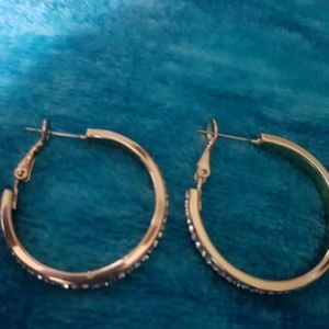 Pretty 14kt hoops rhinestones new